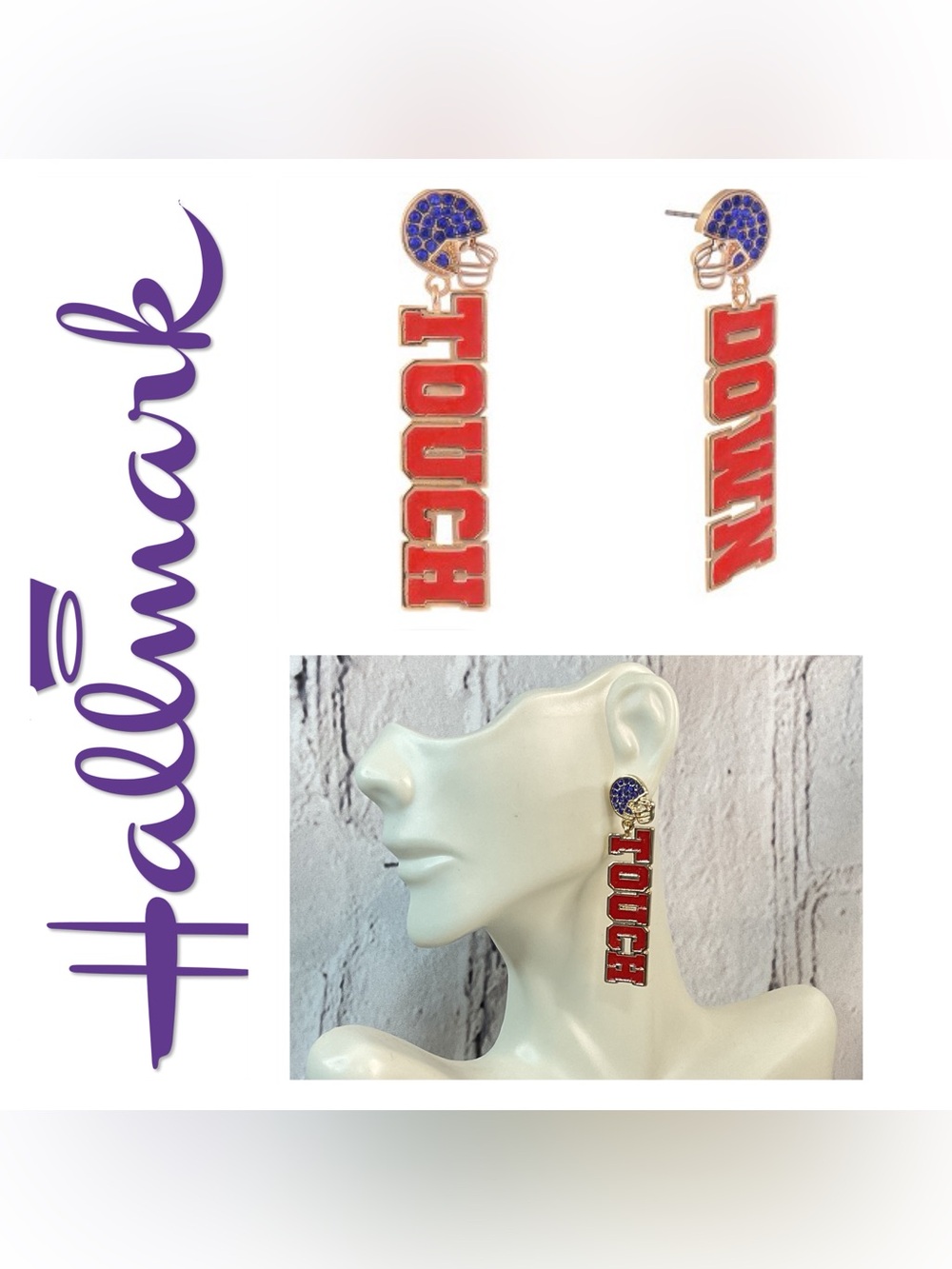 🌟🌟 Hallmark Football Earrings